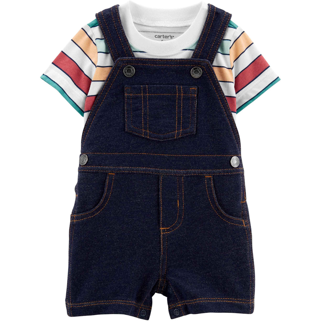 Carter's Infants Boys 2-Piece T-shirt & Short Tall Dungaree Set Multicolor 1N080410