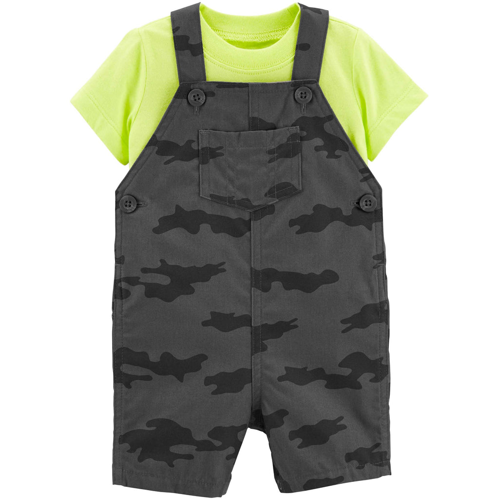 Carter's Infants Boys 2-Piece Tee & Shortall Set Grey/Neon Green 1N612810