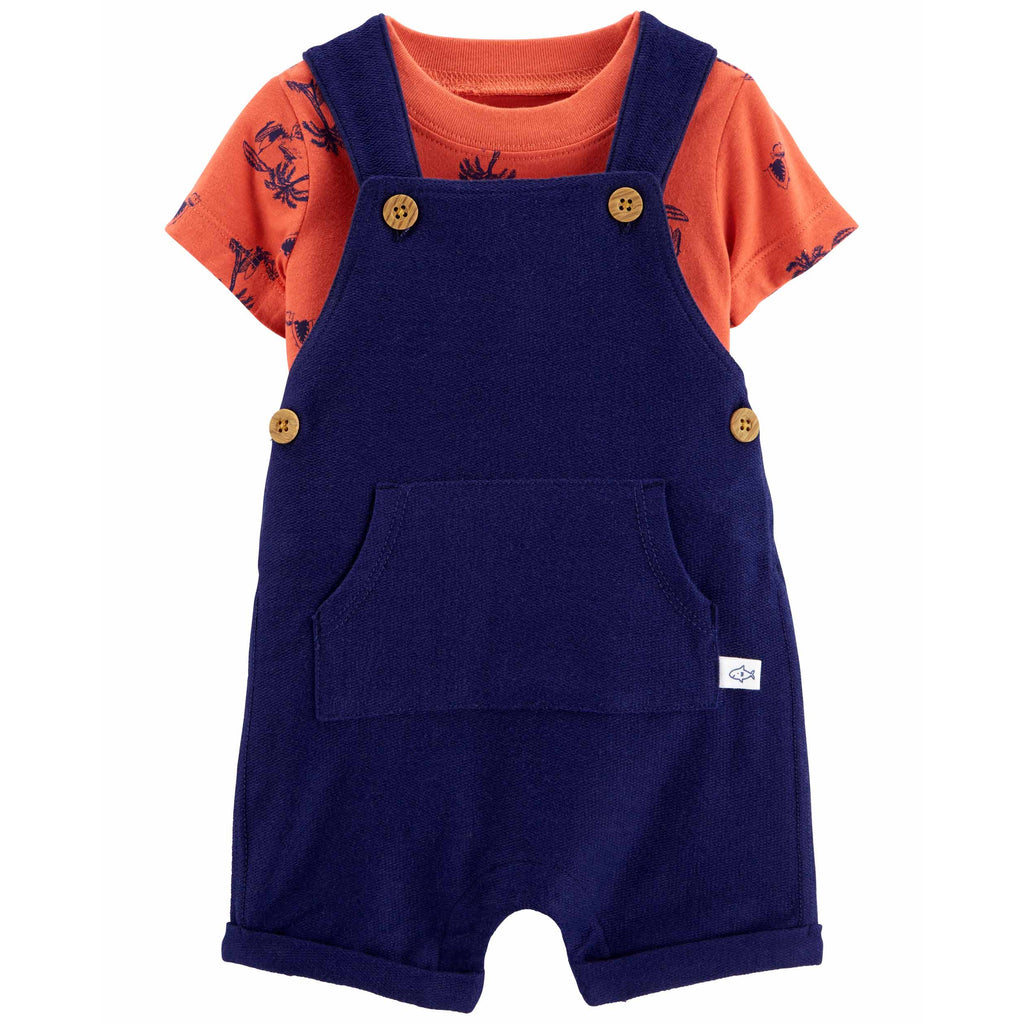 Carter's Infants Boys 2-Piece Tee & Shortall Set Orange/Navy 1N588010