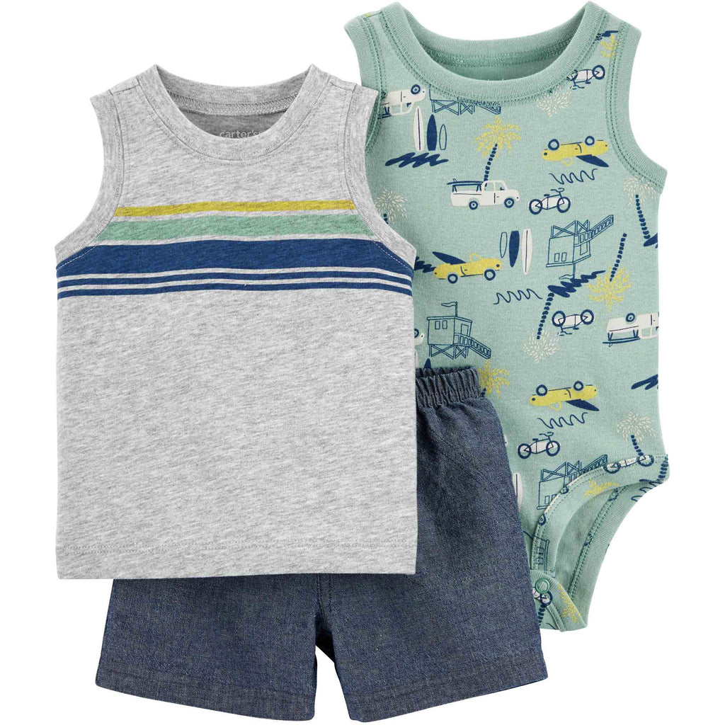 Carter's Infants Boys 3-Piece Surfboard Little Short Set Multicolor 1N584810
