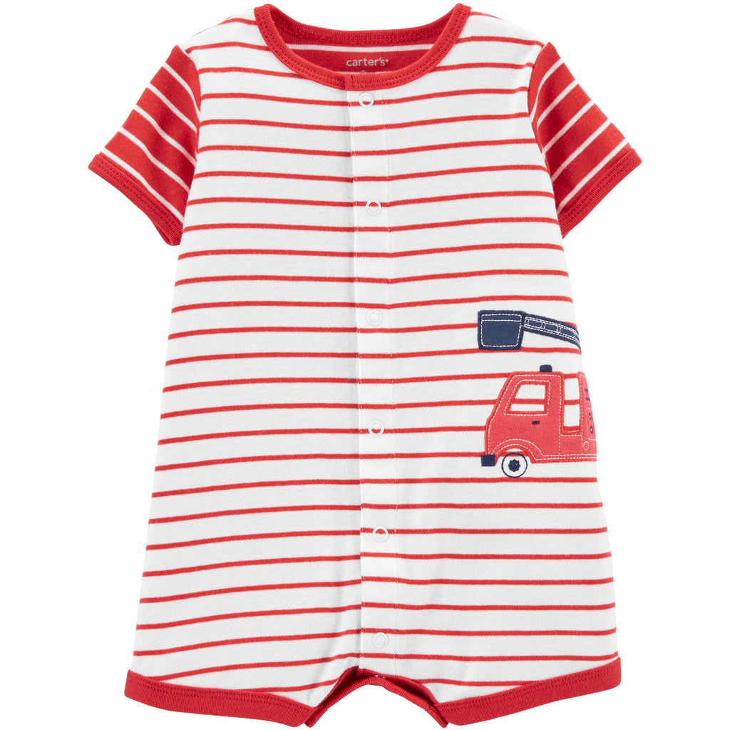 Carter's Infants Boys Firetruck Snap-Up Romper Red 1N055510