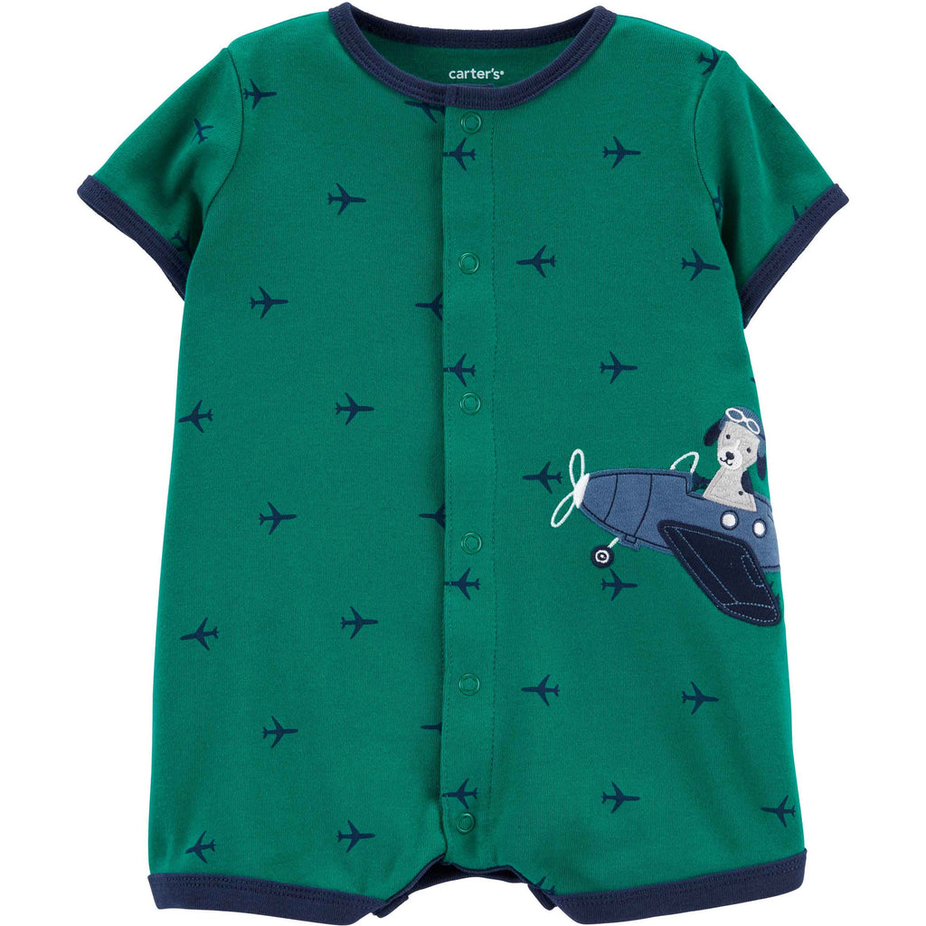 Carter's Infants Boys Plane Snap-Up Romper Green 1N055310