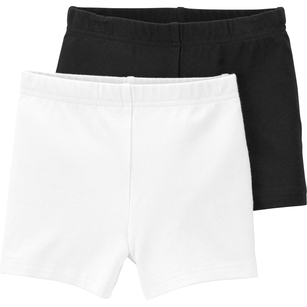 Carter's Infants Girls 2-Pack Bike Shorts Black/White 1M829010