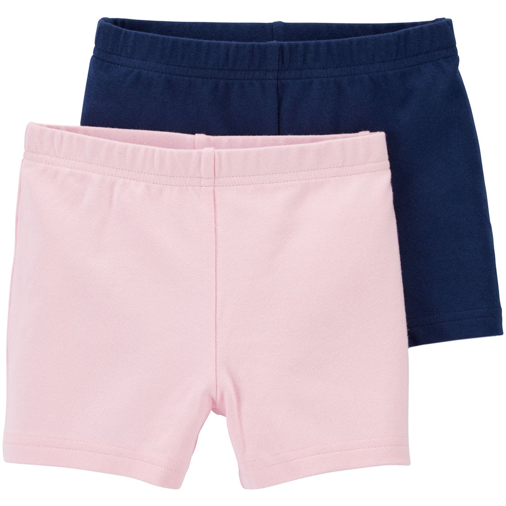 Carter's Infants Girls 2-Pack Bike Shorts Pink/Navy Blue 1M828810