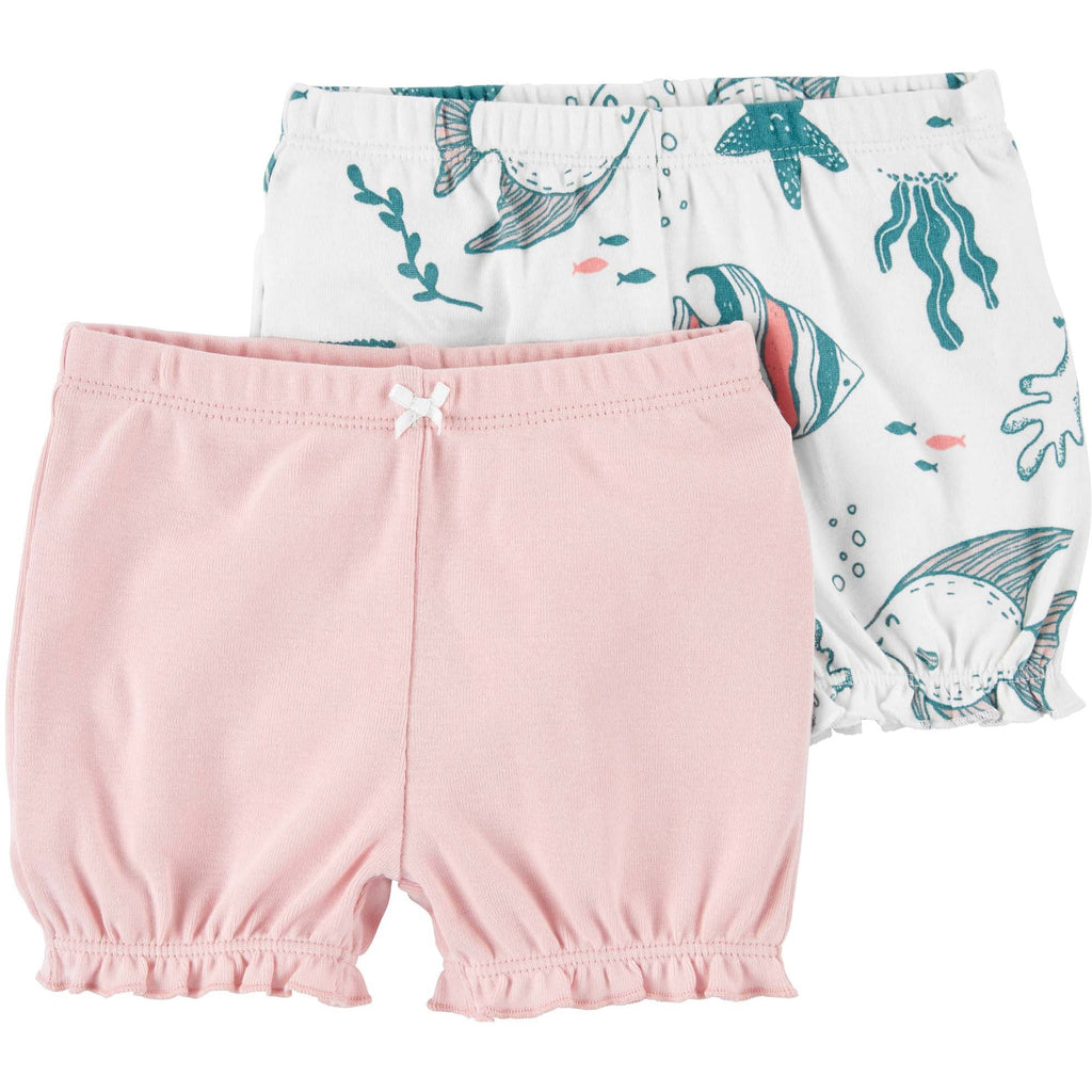 Carter's Infants Girls 2-Pack Pull-On Shorts Multicolor 1N042910