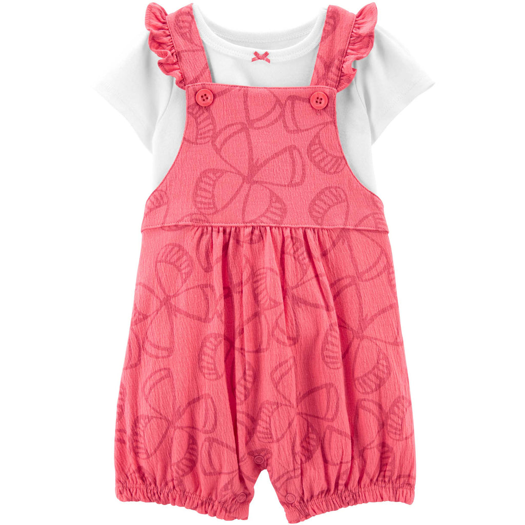 Carter's Infants Girls 2-Piece Tee & Butterfly Shortalls Pink/White 1N080910