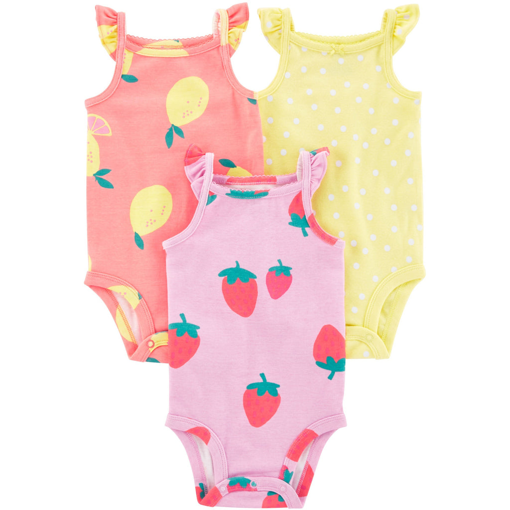 Carter's Infants Girls 3-Pack Tank Bodysuits Assorted 1N089310