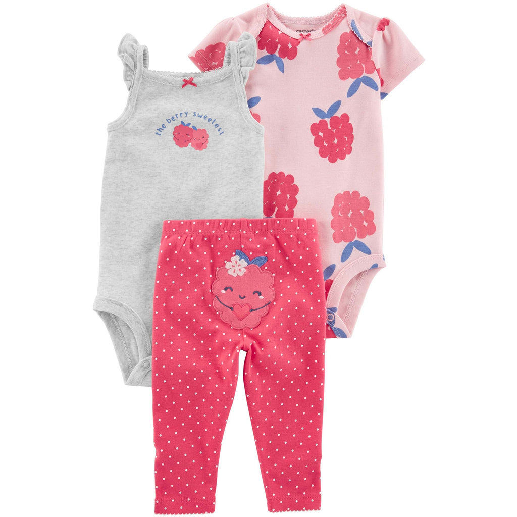 Carter's Infants Girls 3-Piece Floral Little Short Set Pink 1N042510