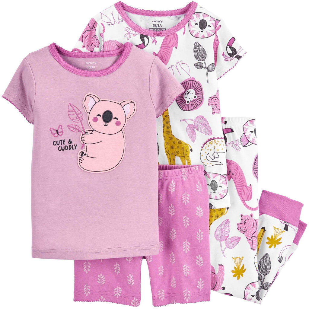 Carter's Infants Girls 4-Piece Koala 100% Snug Fit Cotton PJs Purple/White 1N708210