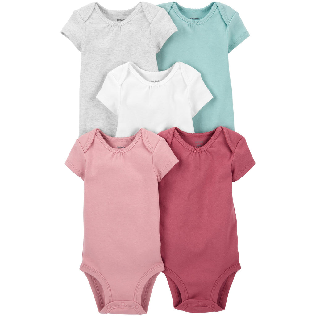 Carter's-Infants-Girls-5-Pack-Short-Sleeve-Bodysuits-Multicolor-1L780910