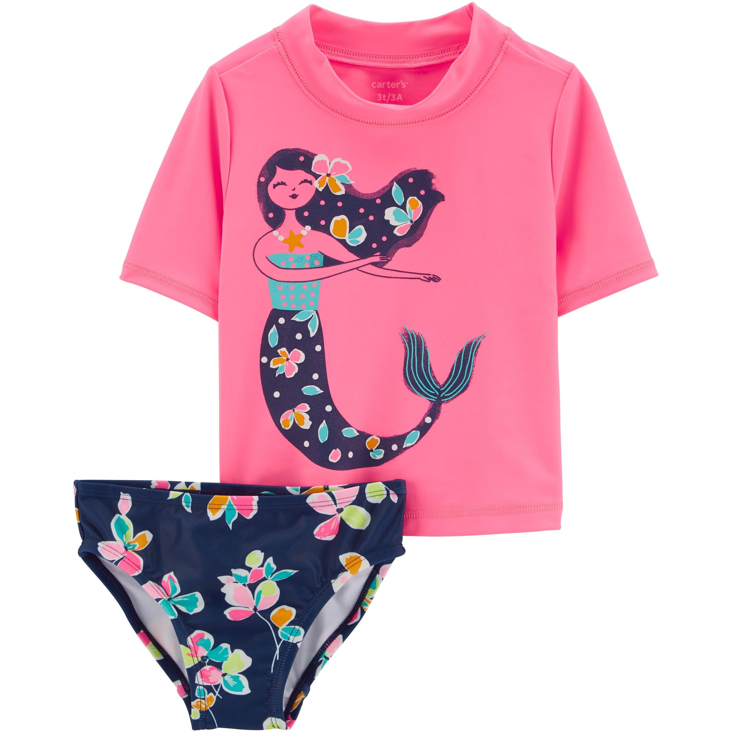 Carter s Infants Girls Carter s Mermaid 2 Piece Rashguard Set Pink