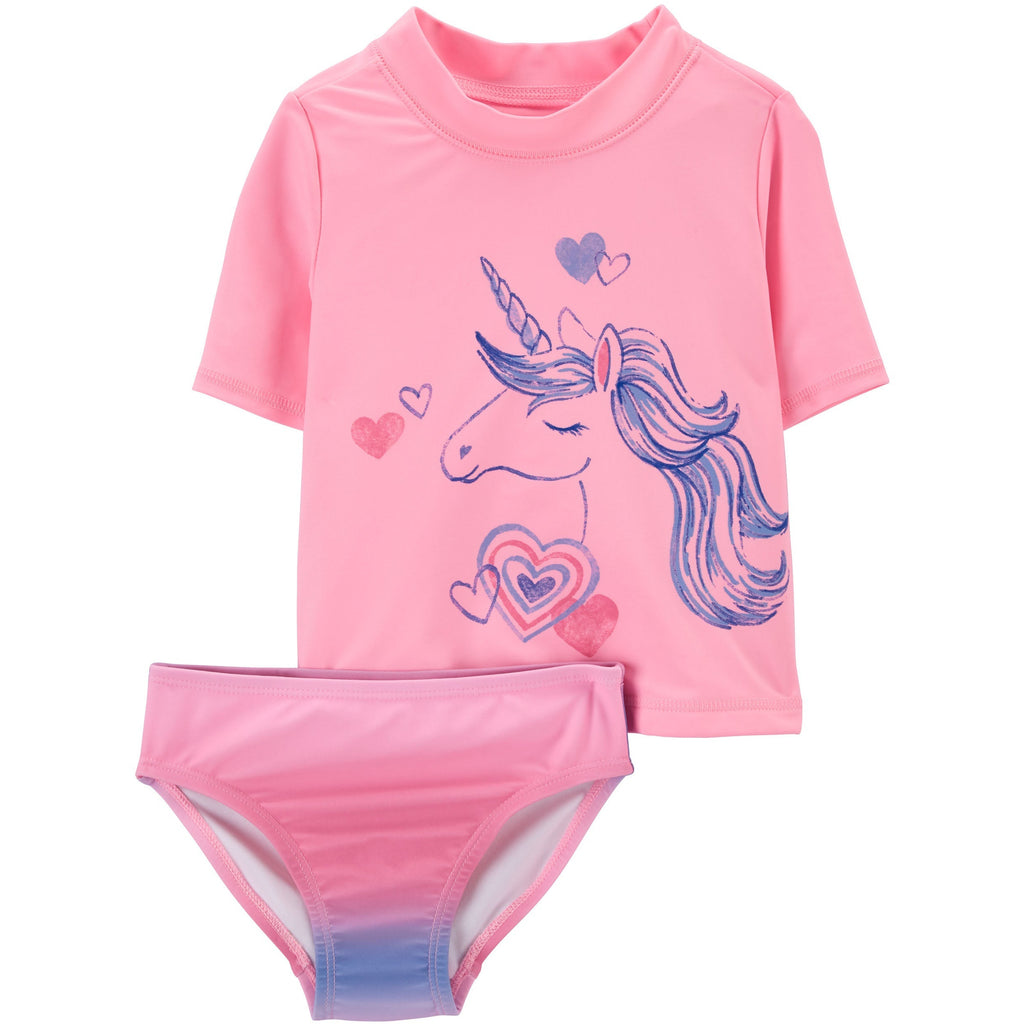 Carter's Infants Girls Carter's Unicorn 2-Piece Rashguard Set Pink 1N152010