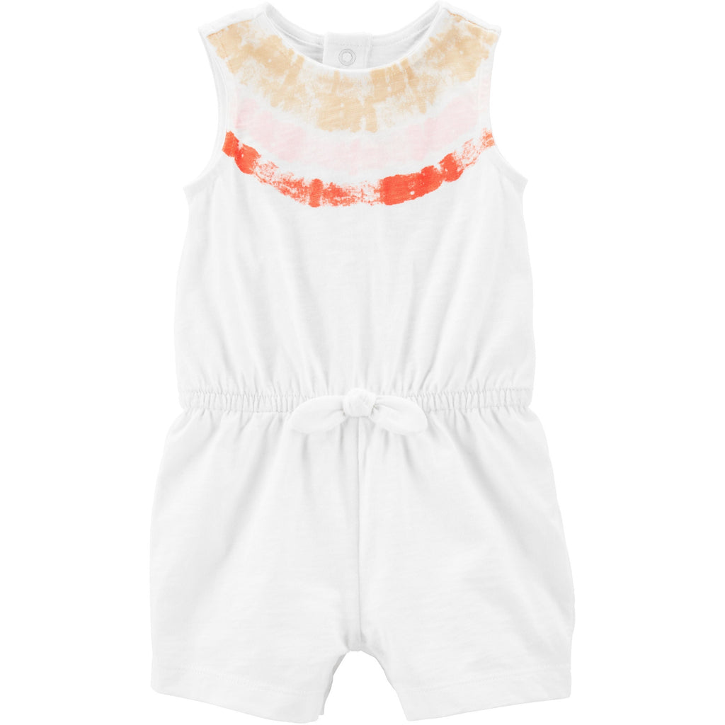 Carter's Infants Girls Embroidered Slub Jersey Romper White 1N071810