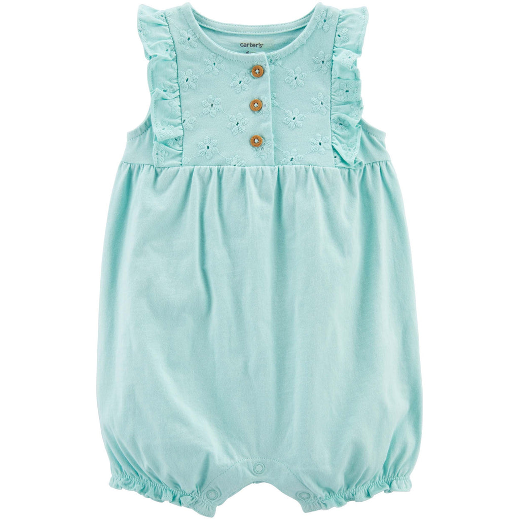 Carter's Infants Girls Eyelet Snap-Up Romper Blue 1N070910