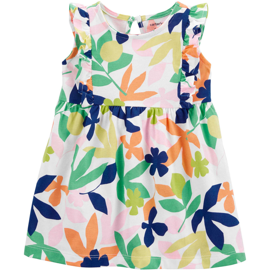 Carter's Infants Girls Floral Bodysuit Dress White/Yellow 1N071410