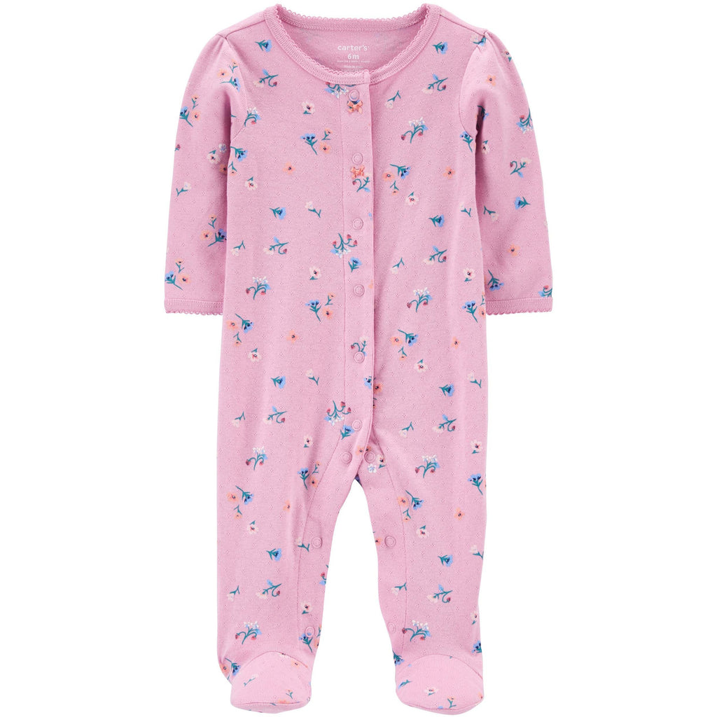 Carter's Infants Girls Floral Snap-Up Cotton Sleep & Play Purple 1N043710