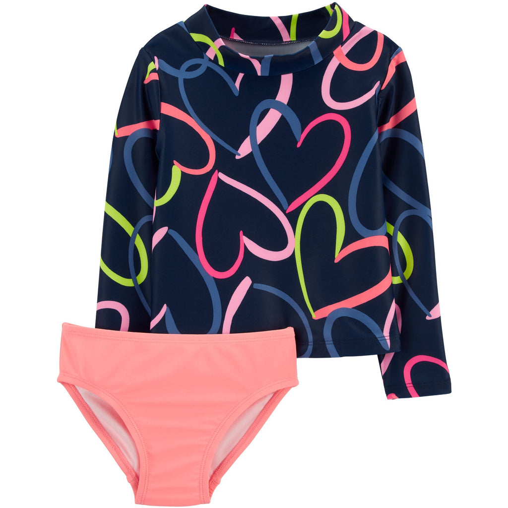 Carter's Girls Hearts 2-Piece Rashguard Swim Wear Set Multicolor 1N152210/ 2N152210/ 3N130810
