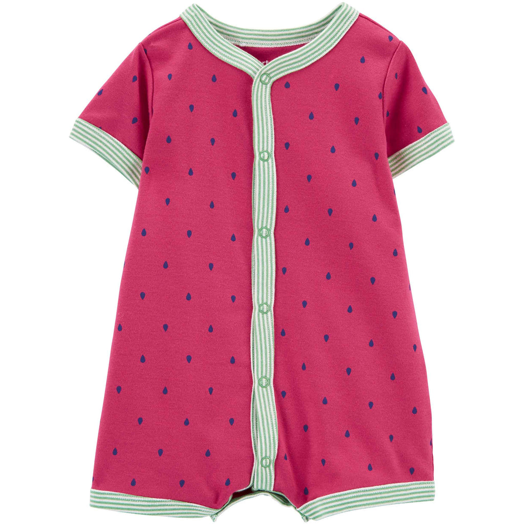 Carter's Infants Girls Watermelon Snap-Up Romper Pink 1N056110