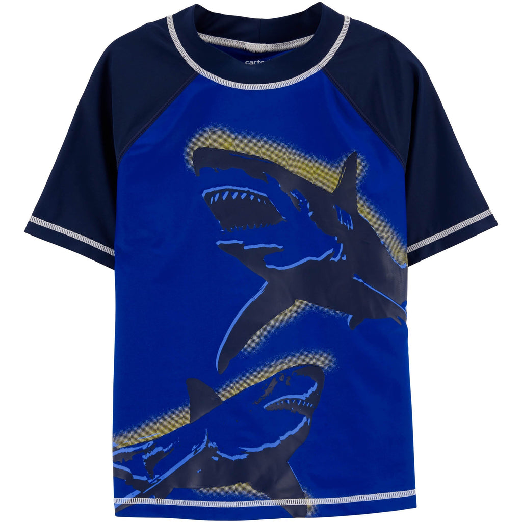 Carter's Kids Boys Shark Rashguard Swimwear T-shirt Navy 3N129210
