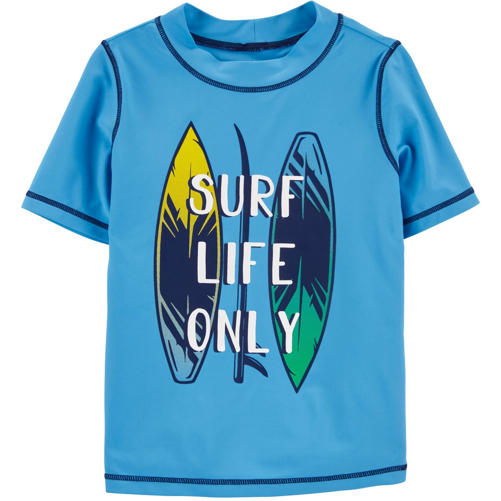 Carter's Kids Boys Surf Life Rashguard Swimwear T-shirt Blue 3N129010