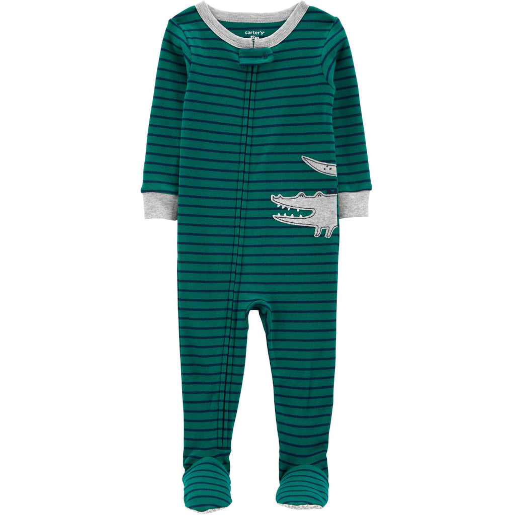 Carter's Toddlers Boys 1-Piece Alligator 100% Snug Fit Cotton Footie PJs Green 2M679310