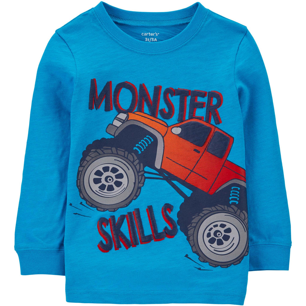 Carter's Toddlers Boys Truck Jersey Tee Blue 2M717510