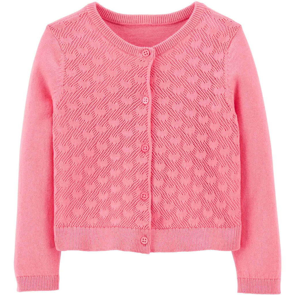 Carter's Toddlers Girls Heart Cardigan Pink 2K401010