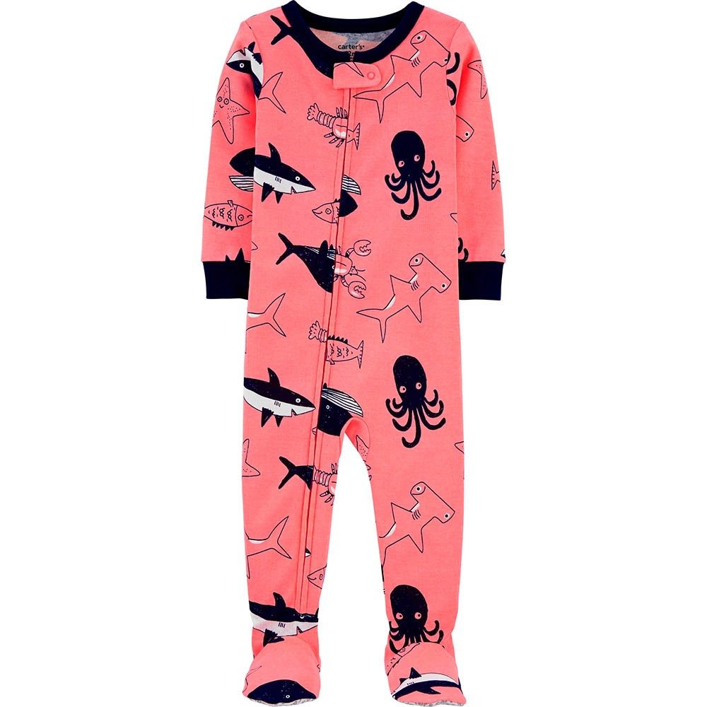 Carter s 1 Piece Whale Snug Fit Cotton Footie PJs Print Age 0 24