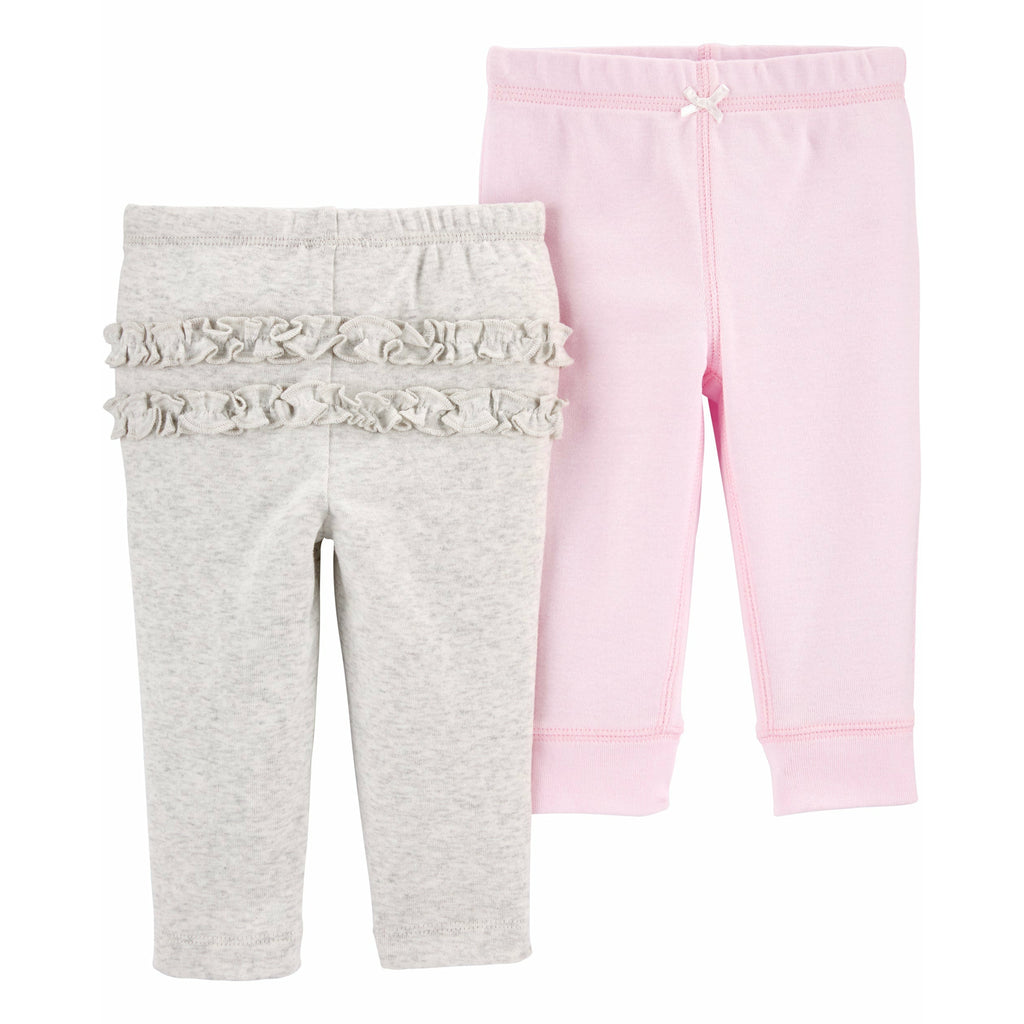 Carter's 2-Pack Cotton Pants Pink/Heather Age-0-24 Months