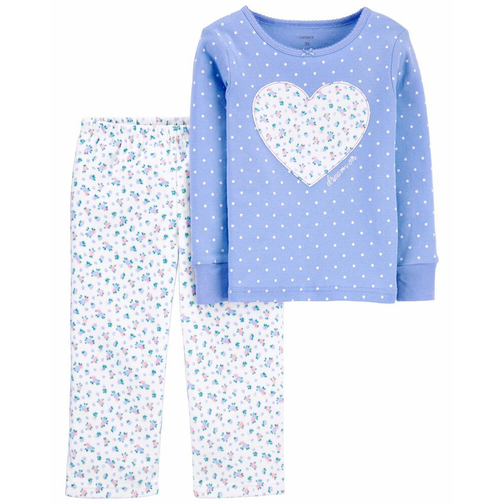 Carter s 2 Piece Heart Cotton Fleece PJs Purple Age 2 Years 5