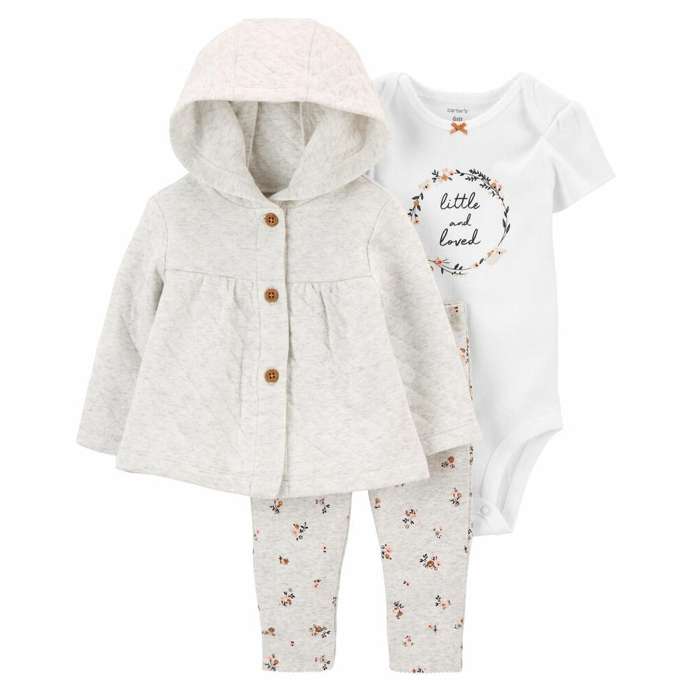 Carter's 3-Piece Cardigan Set Grey Age-0-24 Months