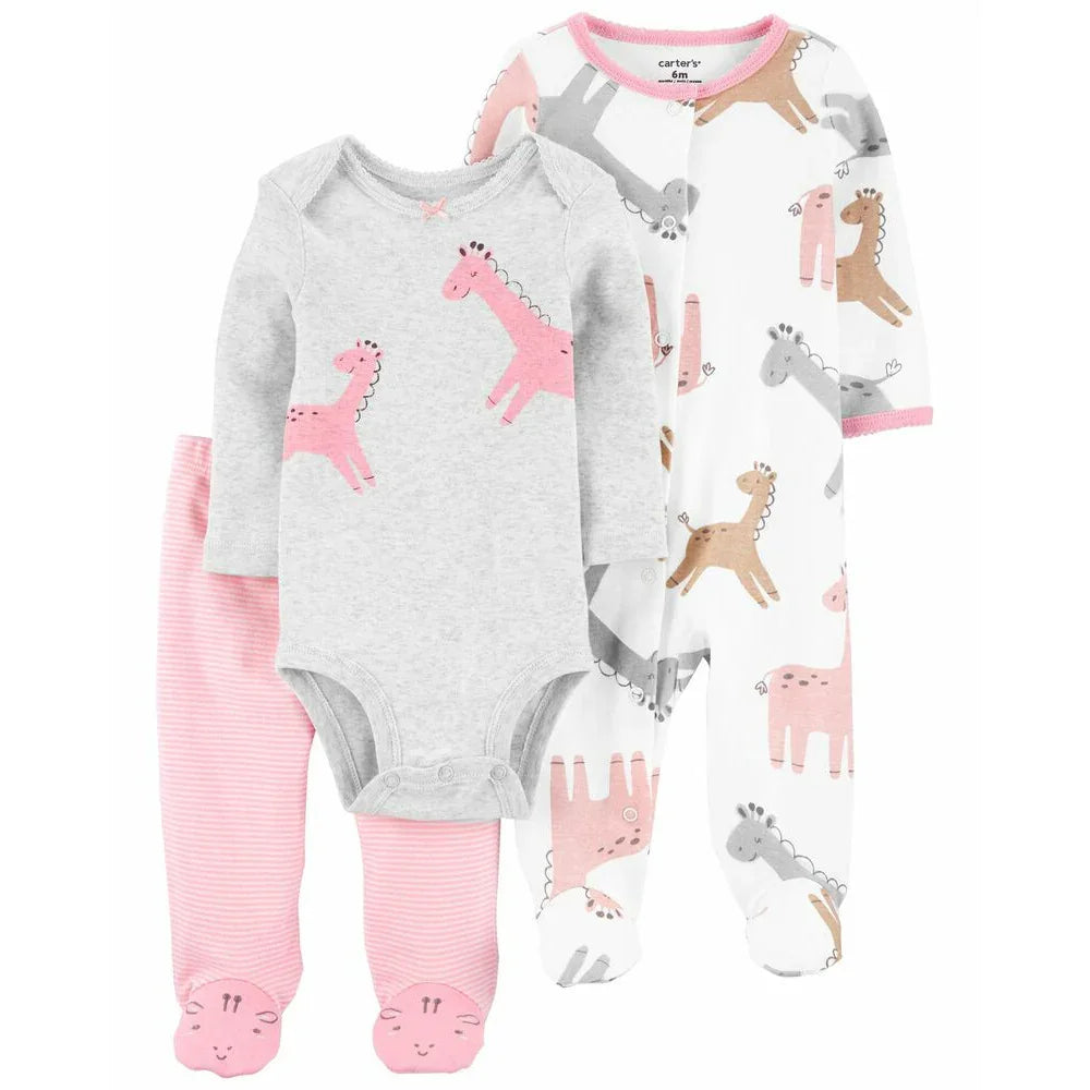 Carter's 3-Piece Sleep & Play & Pant Set Multi Age-0-24 Months