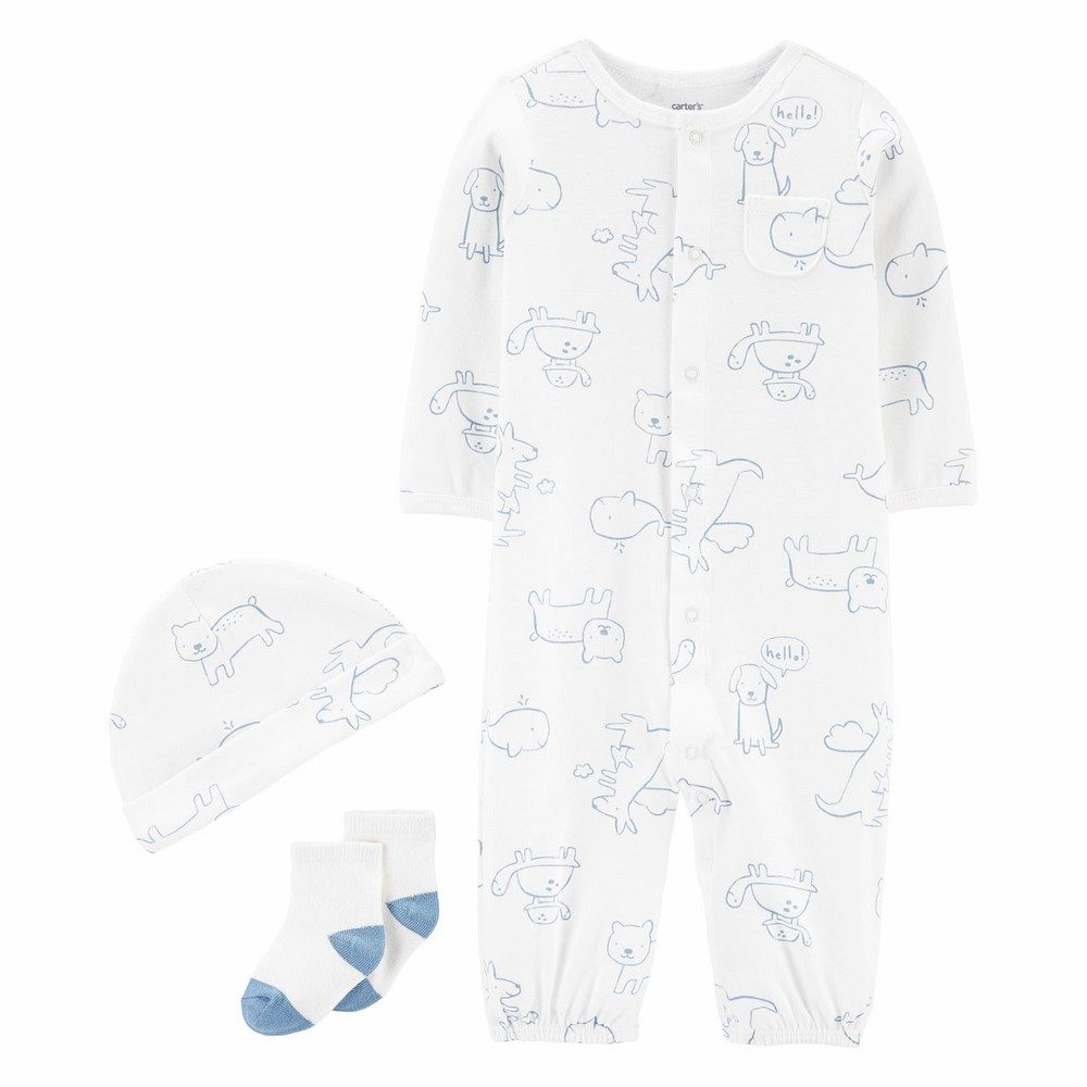 Carter's 3-Piece Take-Me-Home Converter Gown Set Ivory Age-0-24 Months