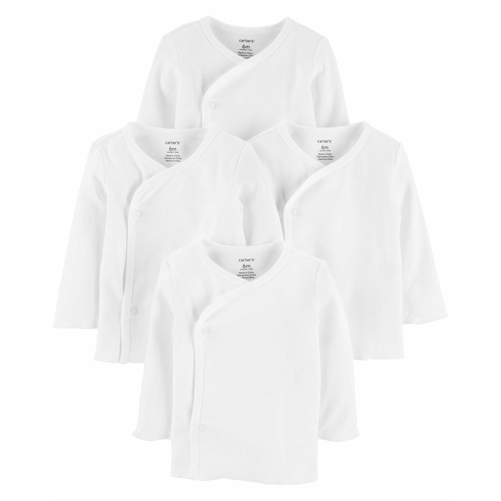 Carter's 4-Pack Side-Snap Tees White Age-0-24 Months