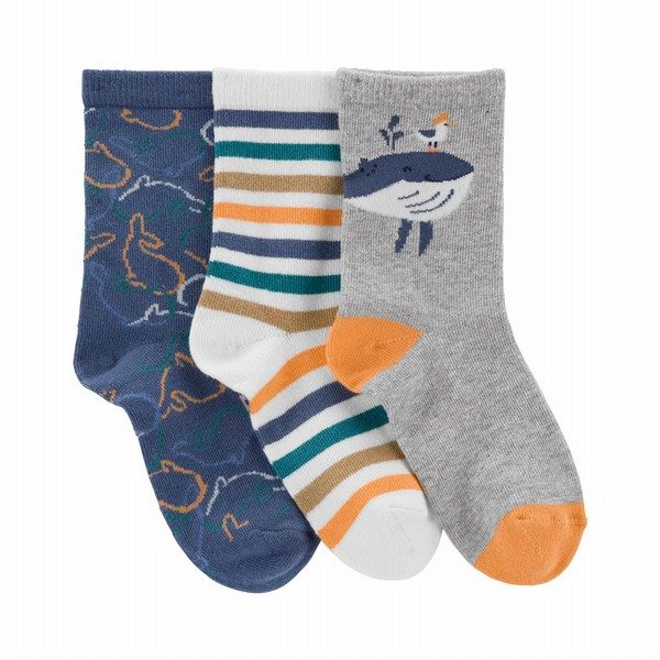 Carters Boys 3-Pack Whale Socks Multicolor 3N108410