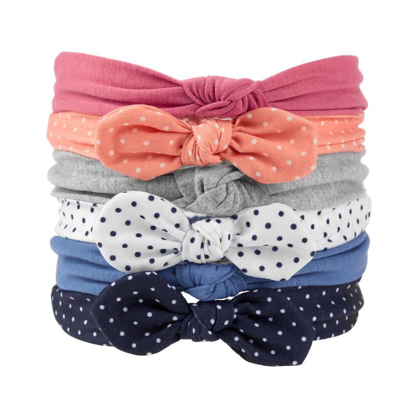 Carters Girls 6-Pack Solid & Printed Headwraps Multicolor CR06946