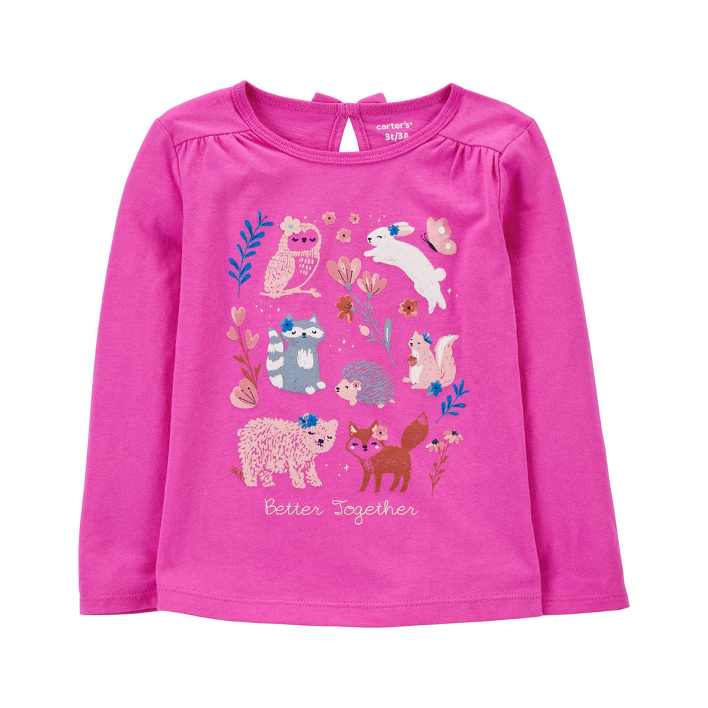 Carters Girls Animals Jersey Tee Purple 2M736510