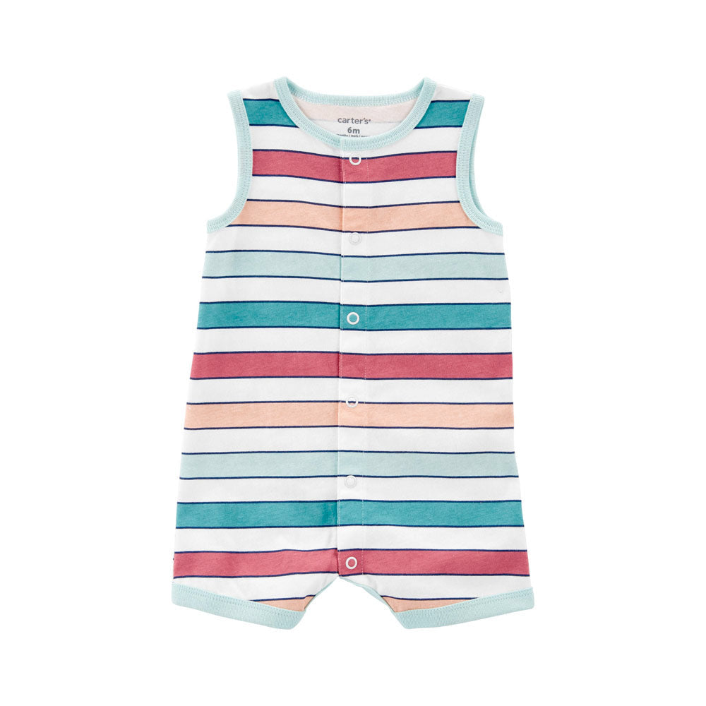 Carters Infant Boys Striped Sleeveless Snap-Up Romper Stripe 1N054610