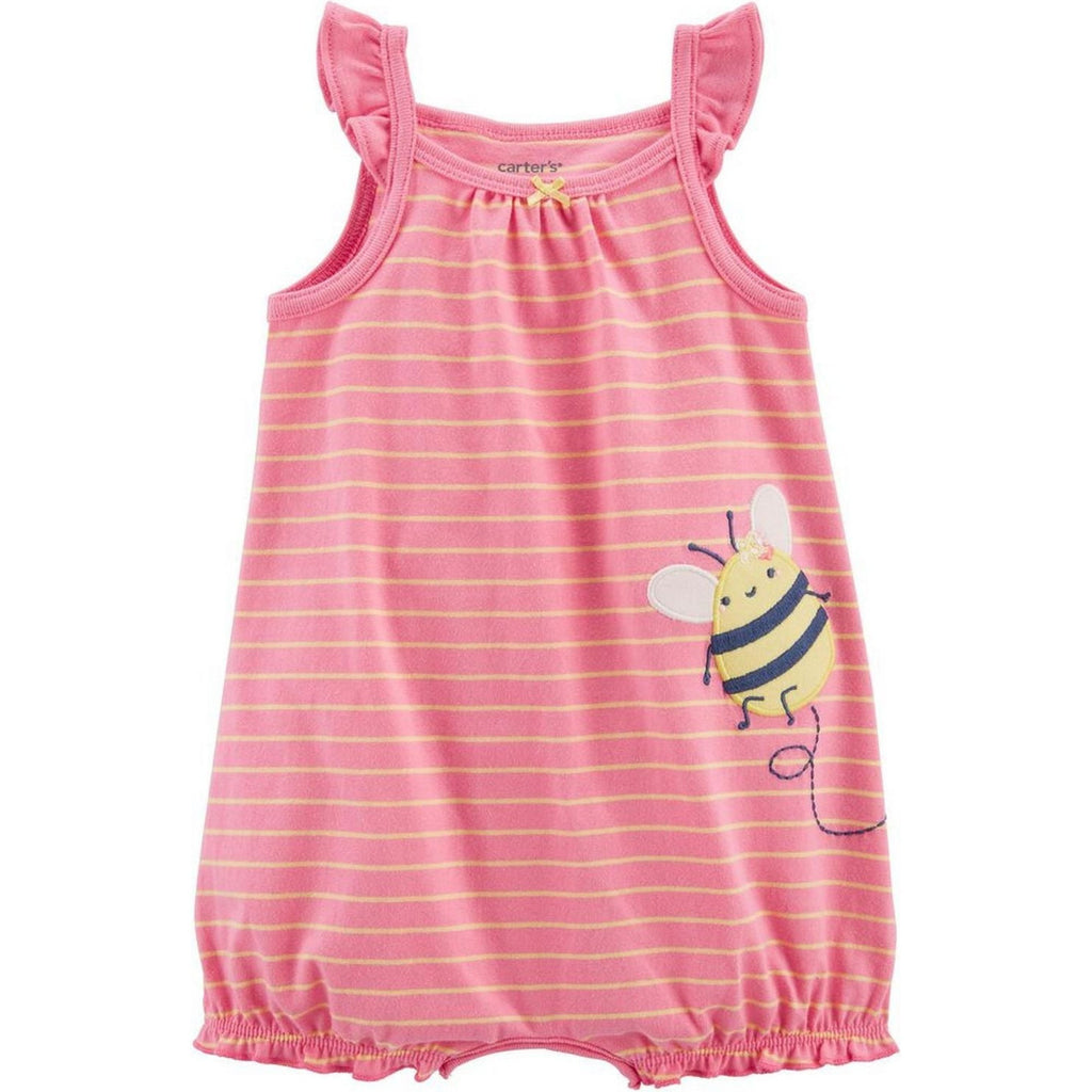Carters Infant Girls Bee Cotton Snap-Up Romper Pink 1N057010