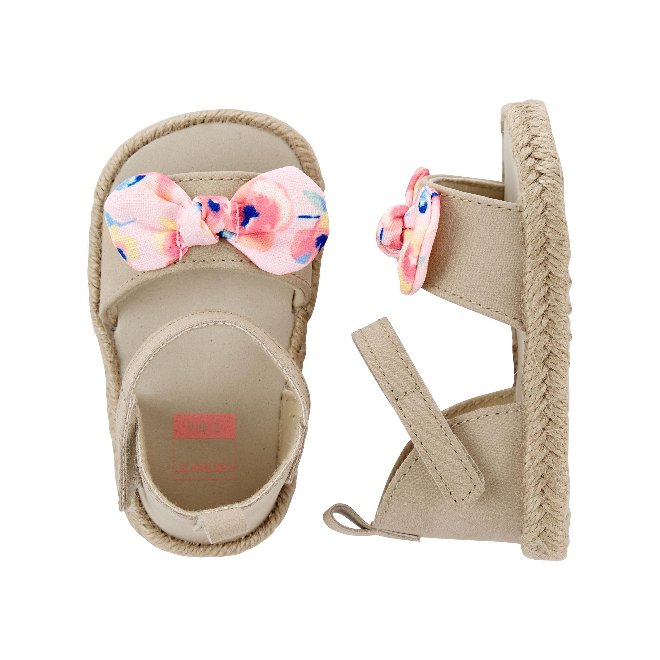 Carters Infant Girls Floral Bow Espadrilles Multicolor CR06888 Peekaboo