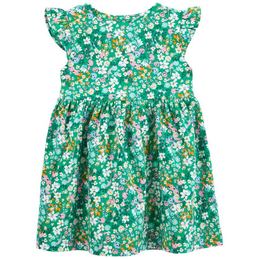 Carters Infant Girls Floral Flutter Dress Green 1N070811