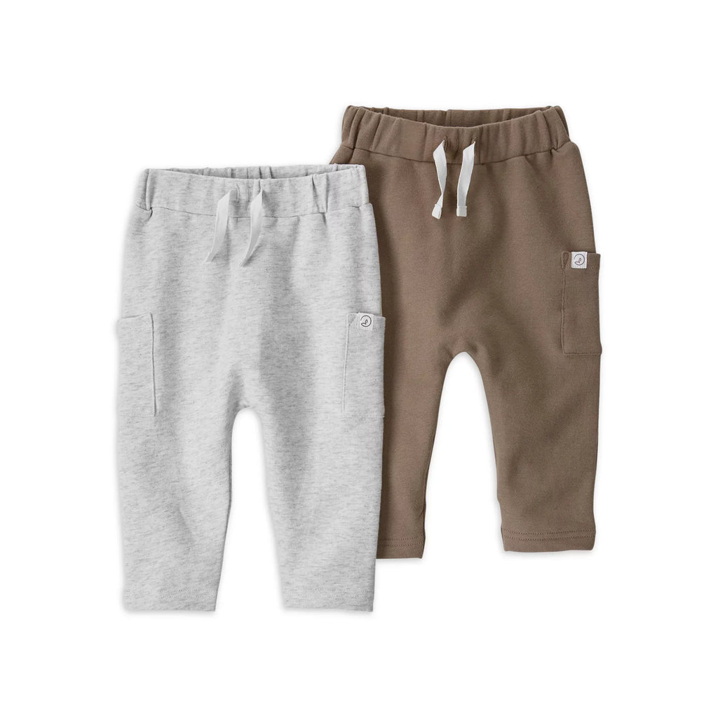 Carters Infants Little Planet 2-Pack Organic Cotton Pant Brown/Grey Multicolor 1N140810