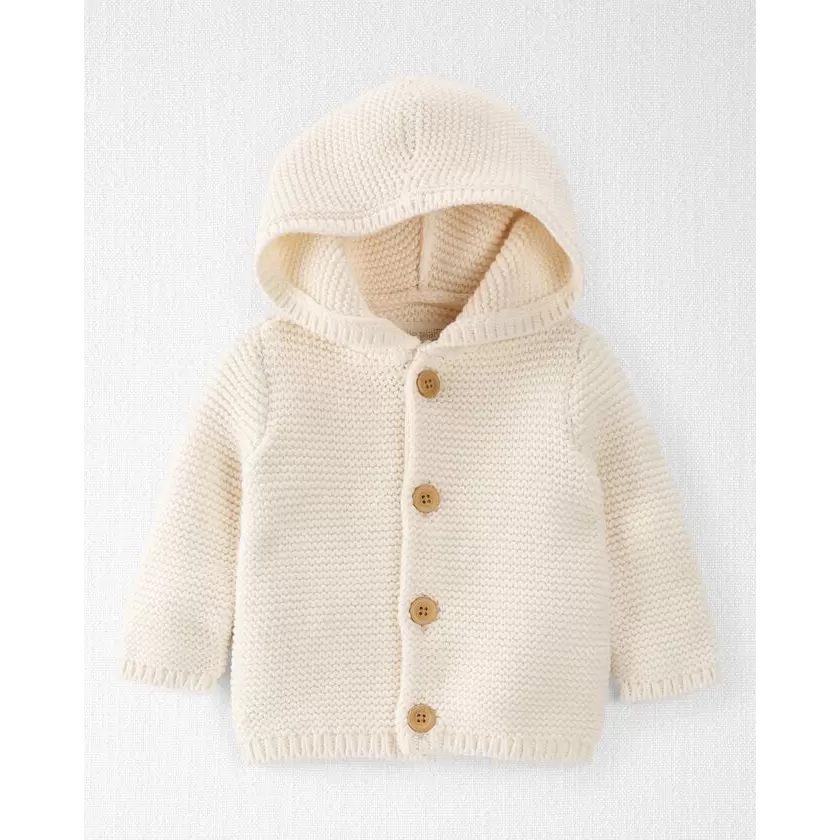 Carters Infants Little Planet Organic Signature Stitch Cardigan Cream 1N488010