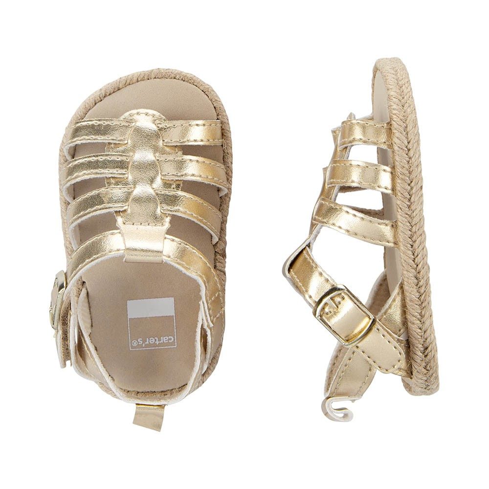 Carter's Metallic Sandals Gold Age-0-24 Months