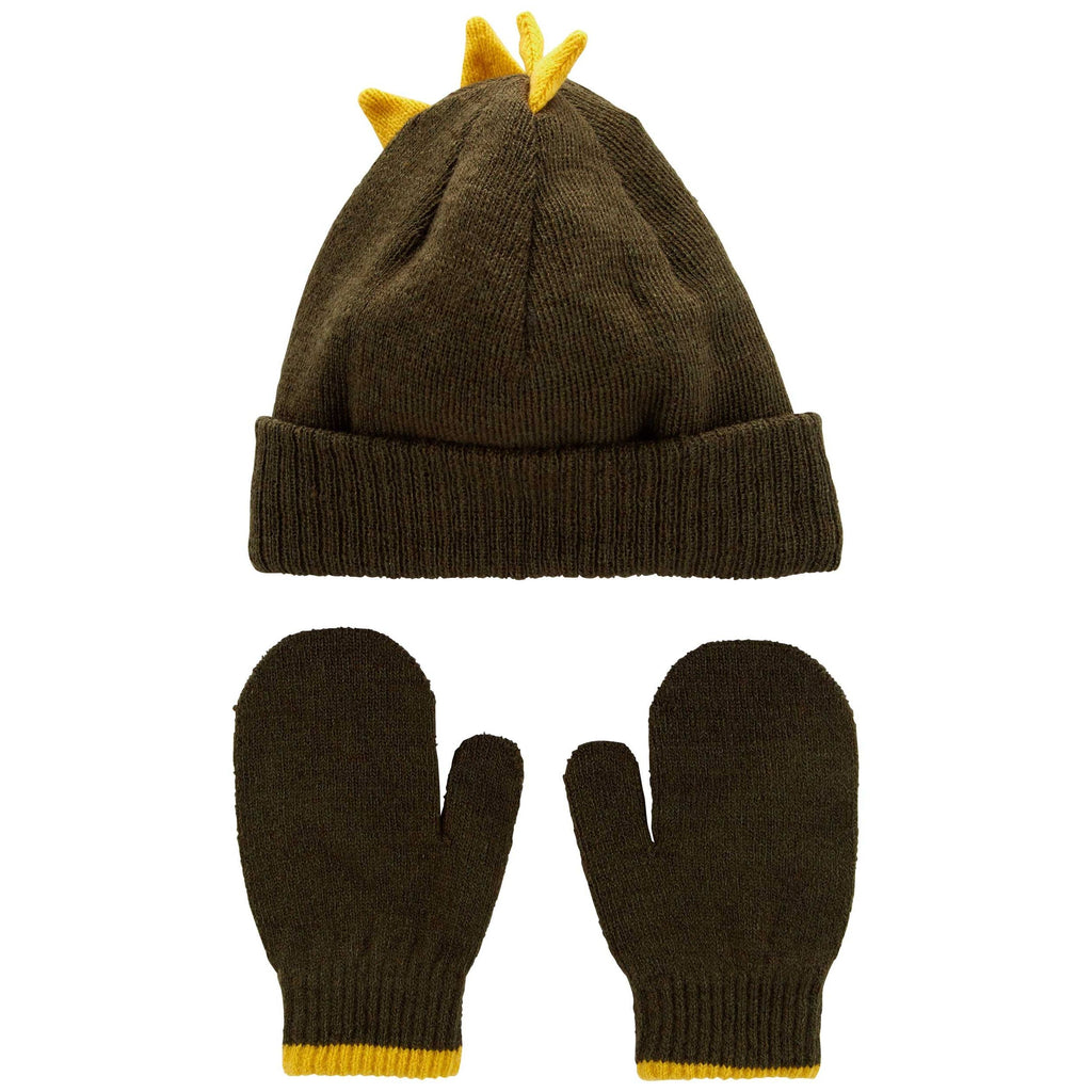 Carters Toddler Boys 2-Pack Dinosaur & Mitten Set Olive Green 2M116910