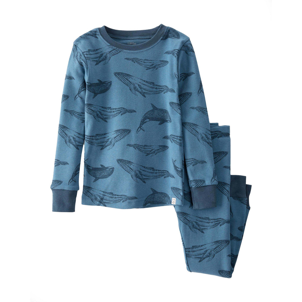 Carters  Little Planet  Boys Whale Printed Snug Fit Organic Long Sleeve Pajamas Set Blue 2N135610/1N135410