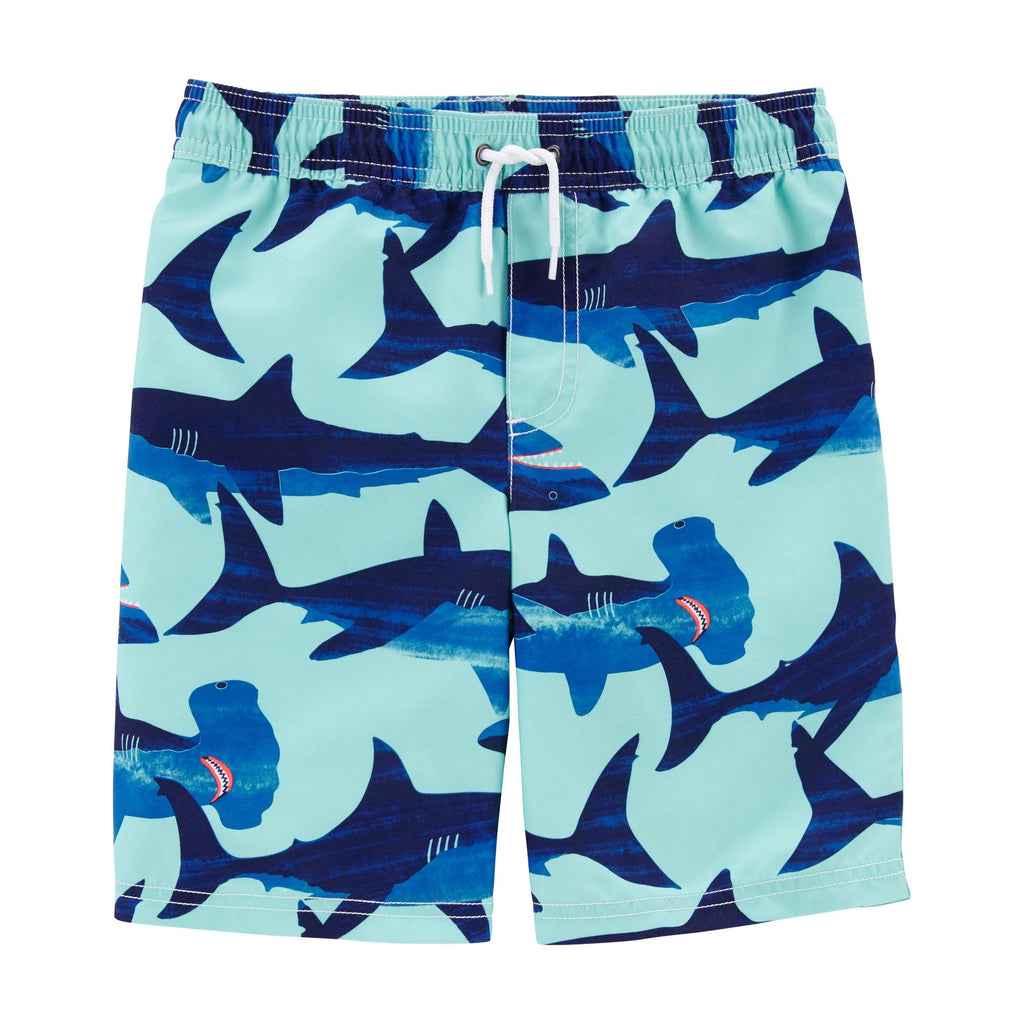 Carters Toddler Boys Shark Print Swim Shorts/Trunks Light Blue 3N162810