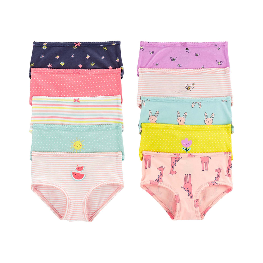 Carters Toddler Girls 10-Pack Cotton Briefs Multicolor 3K589310