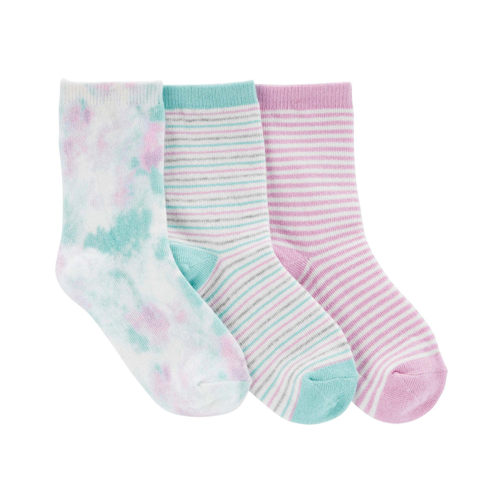 Carters Girls 3-Pack Tie-Dye & Striped Socks Light Blue/Light Pink/ Multicolor 2N111010/3N111010
