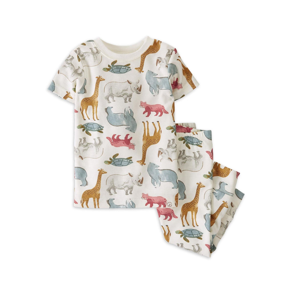 Carters Toddlers Little Planet 2-Pack Snug Fit Organic Short Sleeve Pajamas White/Multicolor 2N138310